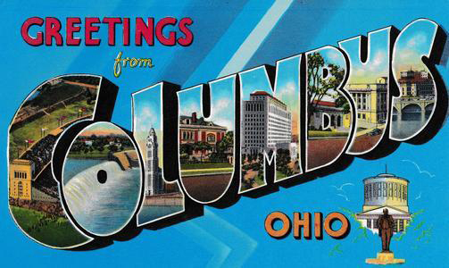 A postcard of the greetings from columbus, ohio.